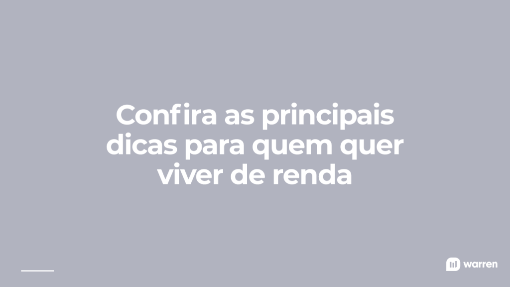Dicas para viver de renda, ilustração