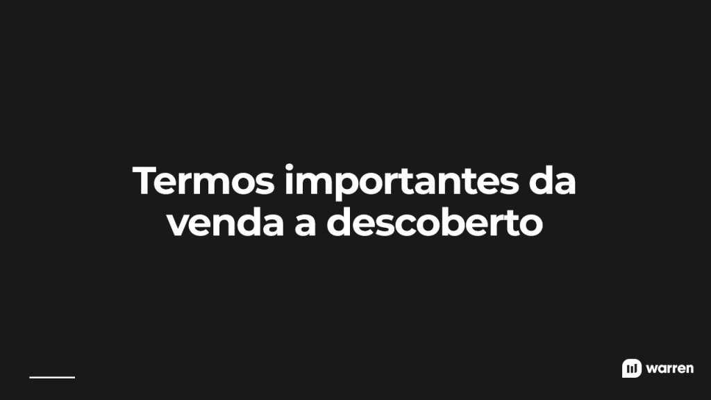 Termos importantes da venda a descoberto, ilustração