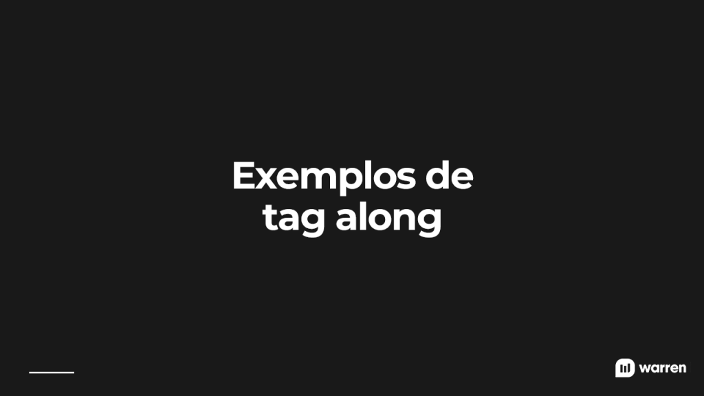 Exemplos de tag along, ilustração