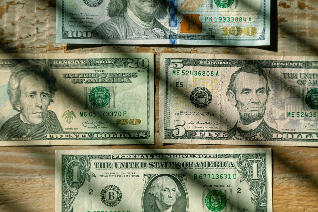 notas de dólar, fotografia