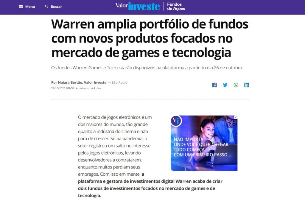 A Warren na imprensa: saiba como nos destacamos em 2020